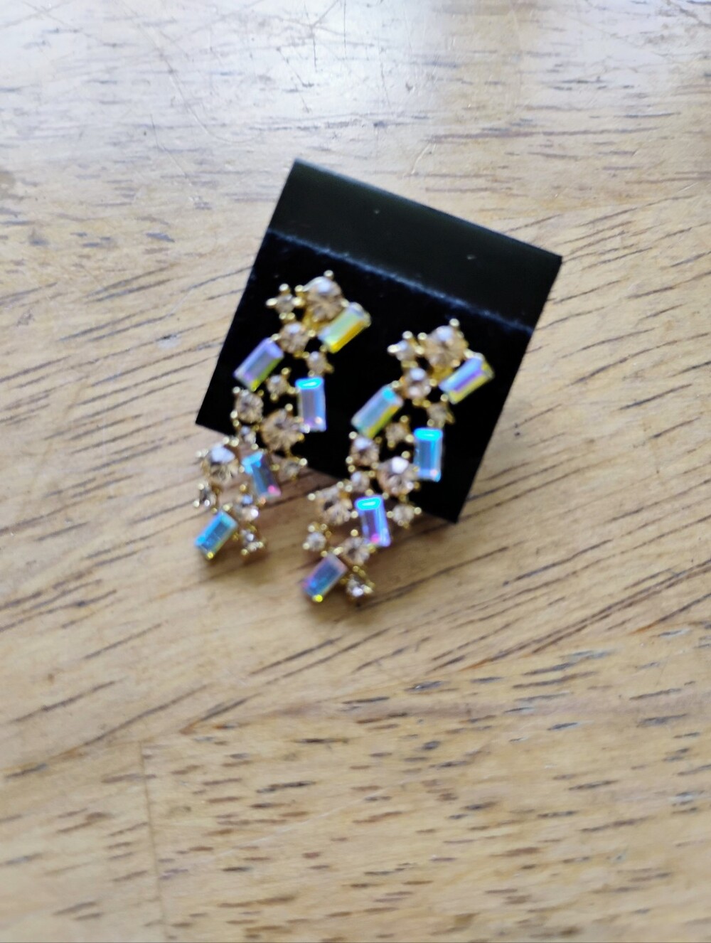 Art Deco Style Iridescent Crystal Earrings